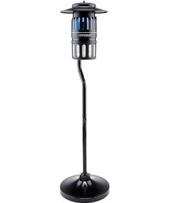 Dynatrap Smokeless Durable All Weather Whisper Quiet 1/2 Acre Coverage Flying Insect Trap with Pole Stand and Water Tray, Black
