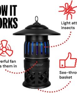 DynaTrap DT1050-AZSR 1/2 Acre Mosquito, Beetle & Flying Insect Trap – Kills Mosquitoes, Flies, Wasps, Gnats, Beetles & Other Flying Insects – Bug Zapper Alternative – Black 2