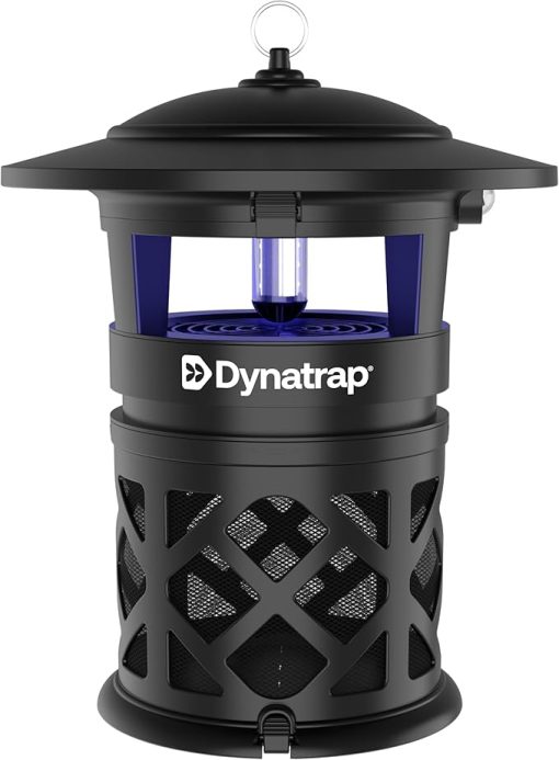 DynaTrap DT2030SR Fly Traps Outdoor - Mosquito & Flying Insect Killer for 1 Acre – Kills Flies, Gnats, Wasps - Bug Zapper Alternative - Black