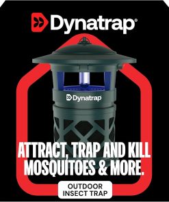 DynaTrap DT2030-GRSR Fly Traps Outdoor – Mosquito & Flying Insect Killer for 1 Acre – Kills Flies, Gnats, Wasps – Bug Zapper Alternative – Green 2