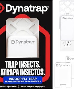 Dynatrap DT3007W Indoor Plug-in Flying Insect Trap for Flies, Fruit Flies, Moths, Gnats, and Other Flying Insects - 1 White Device + 2 Glue Cards