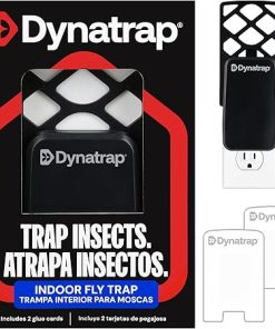 Dynatrap DT3007 Indoor Plug-in Fly Trap for Flies, Fruit Flies, Moths, Gnats, and Other Flying Insects - 1 Black Device + 2 Glue Cards